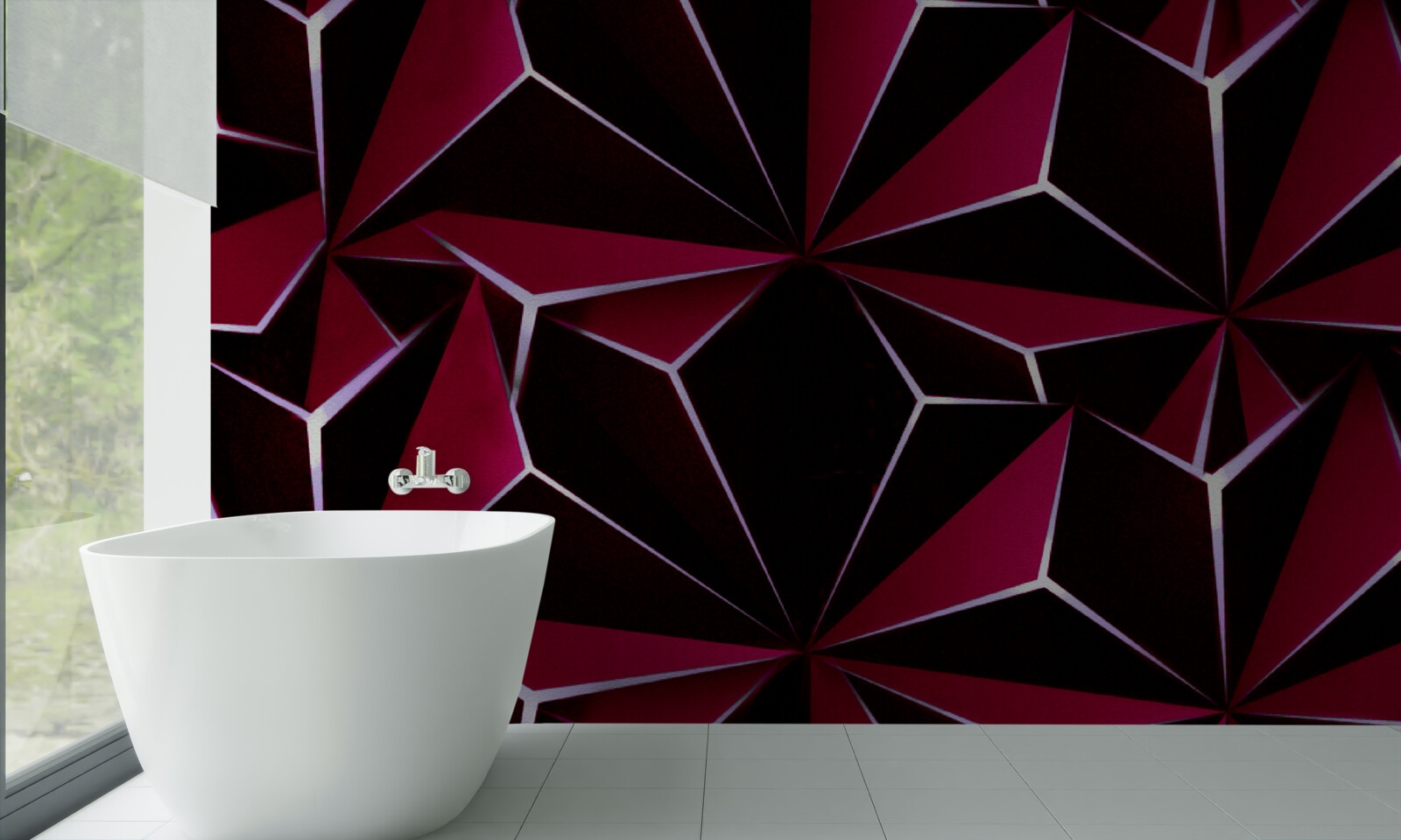 Fototapet piramide tridimensionale burgundy