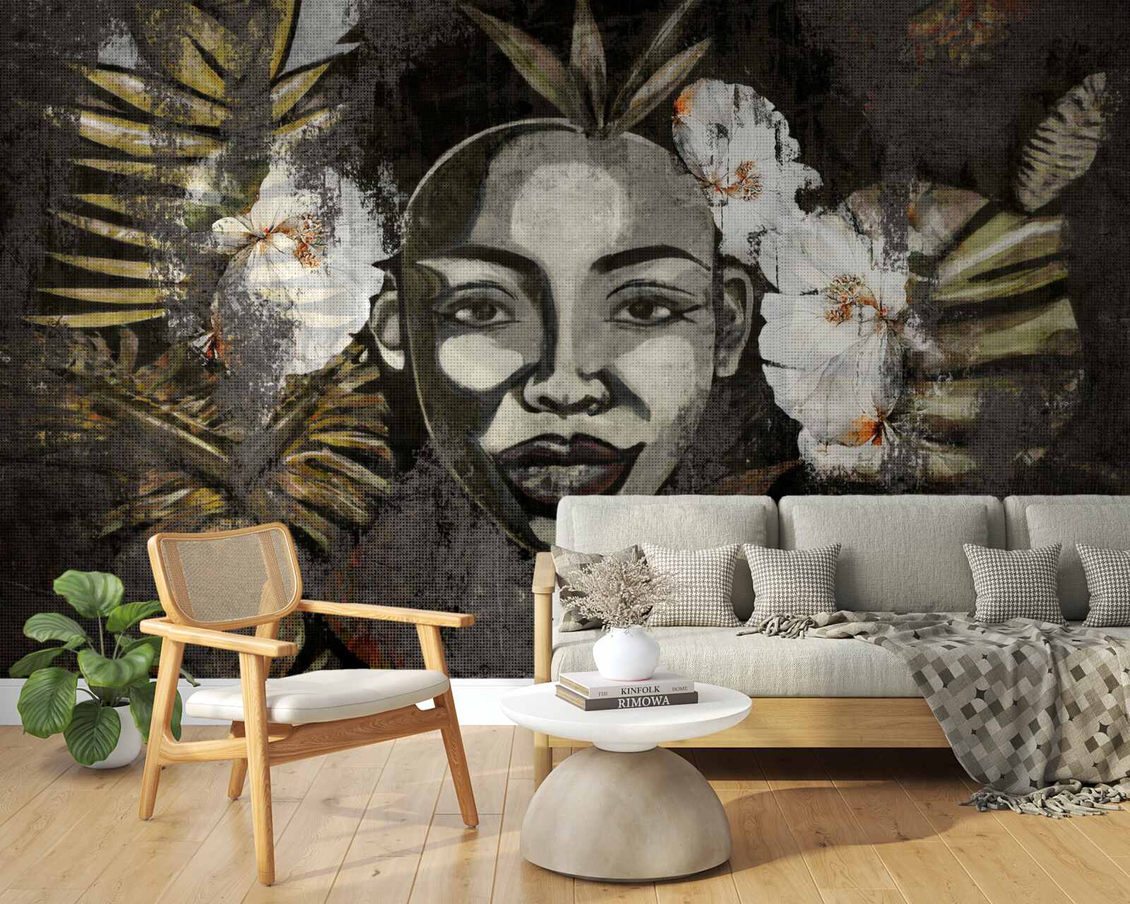 Fototapet Femeie africană într-o pădure tropicală