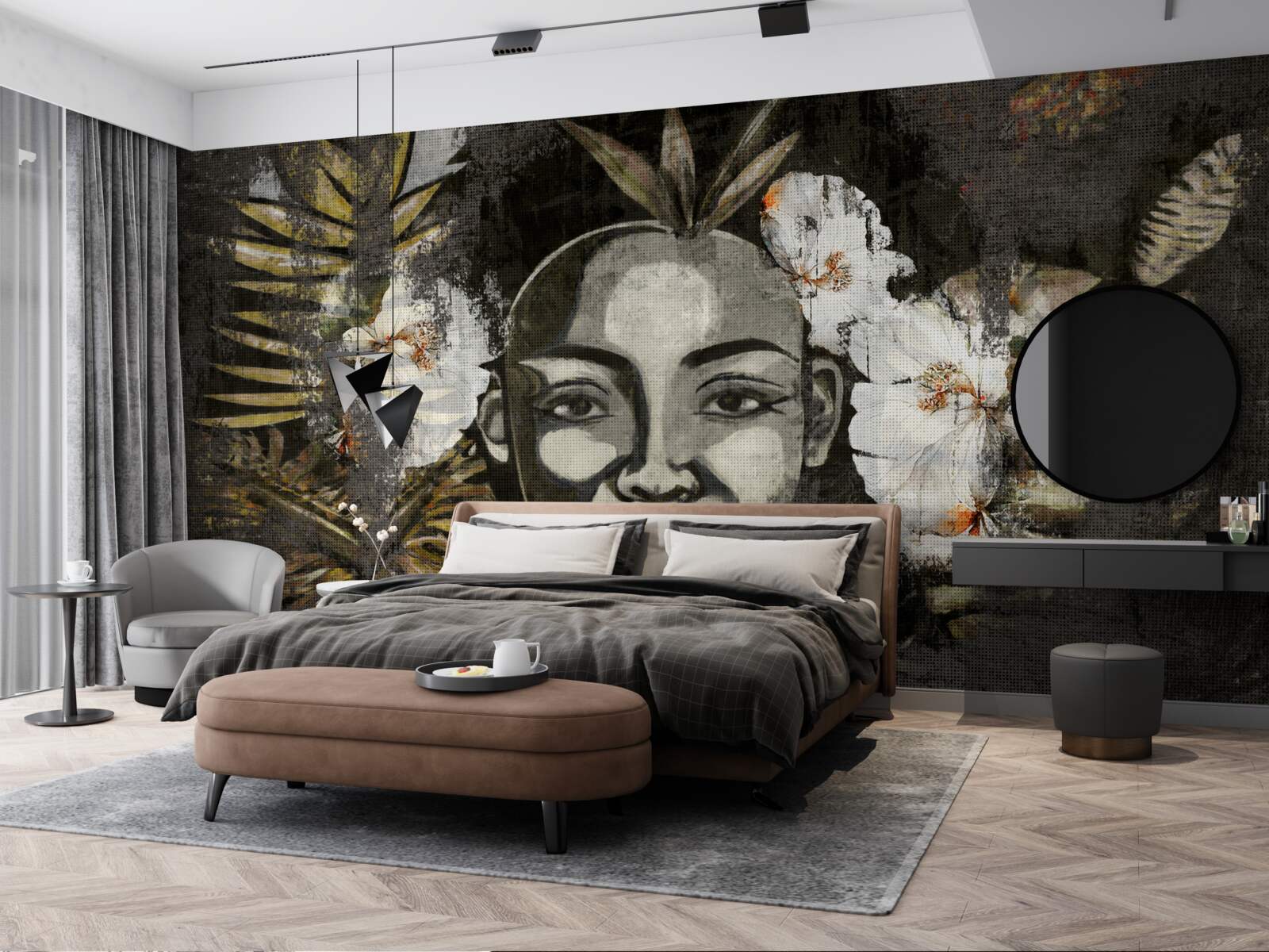 Fototapet Femeie africană într-o pădure tropicală