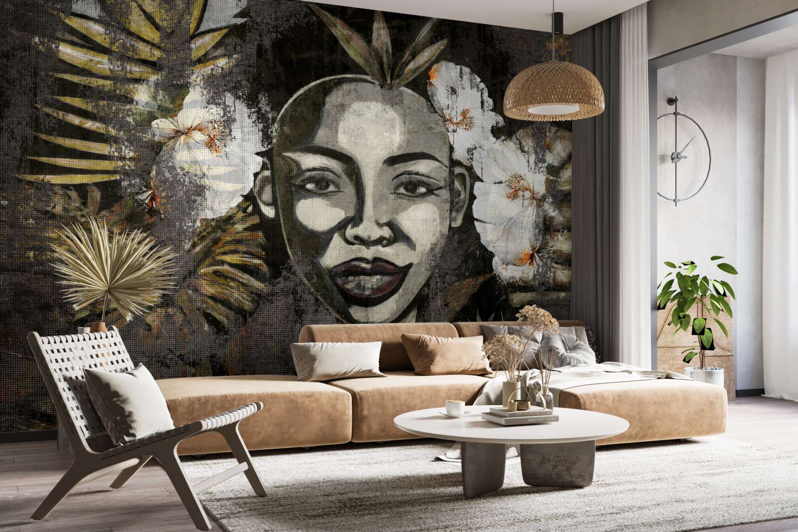 Fototapet Femeie africană într-o pădure tropicală