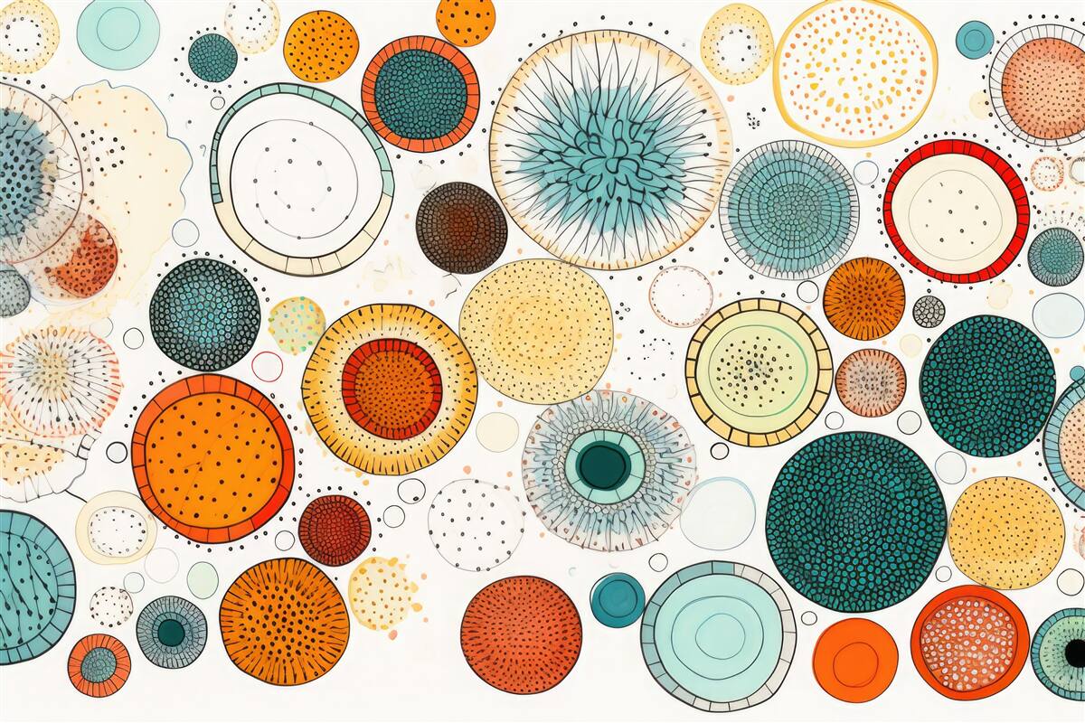 Fototapet cercuri și secțiuni în stil abstract