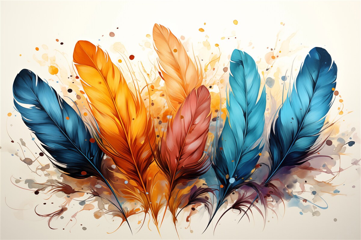 Fototapet pene pufoase în nuanțe de toamnă