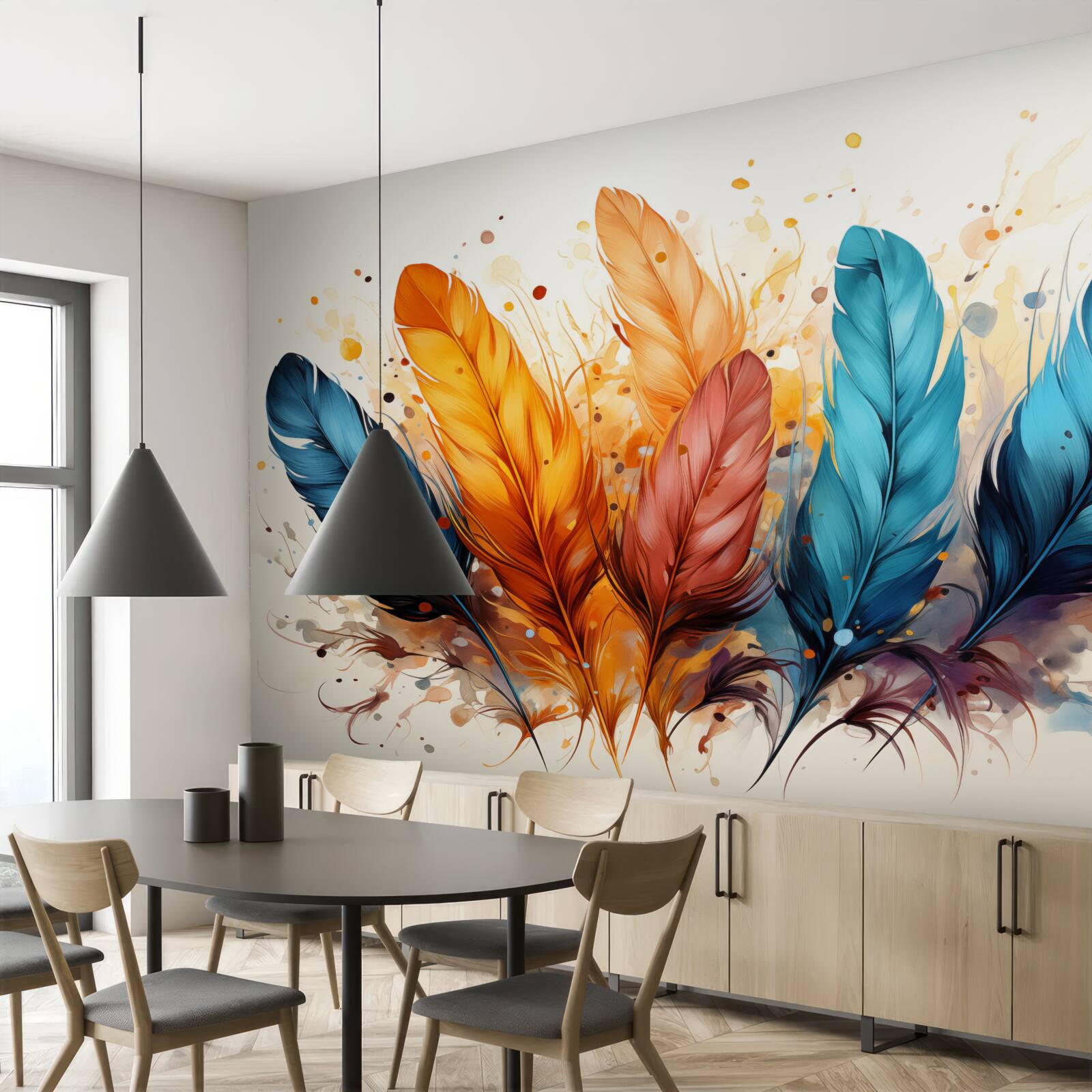 Fototapet pene pufoase în nuanțe de toamnă