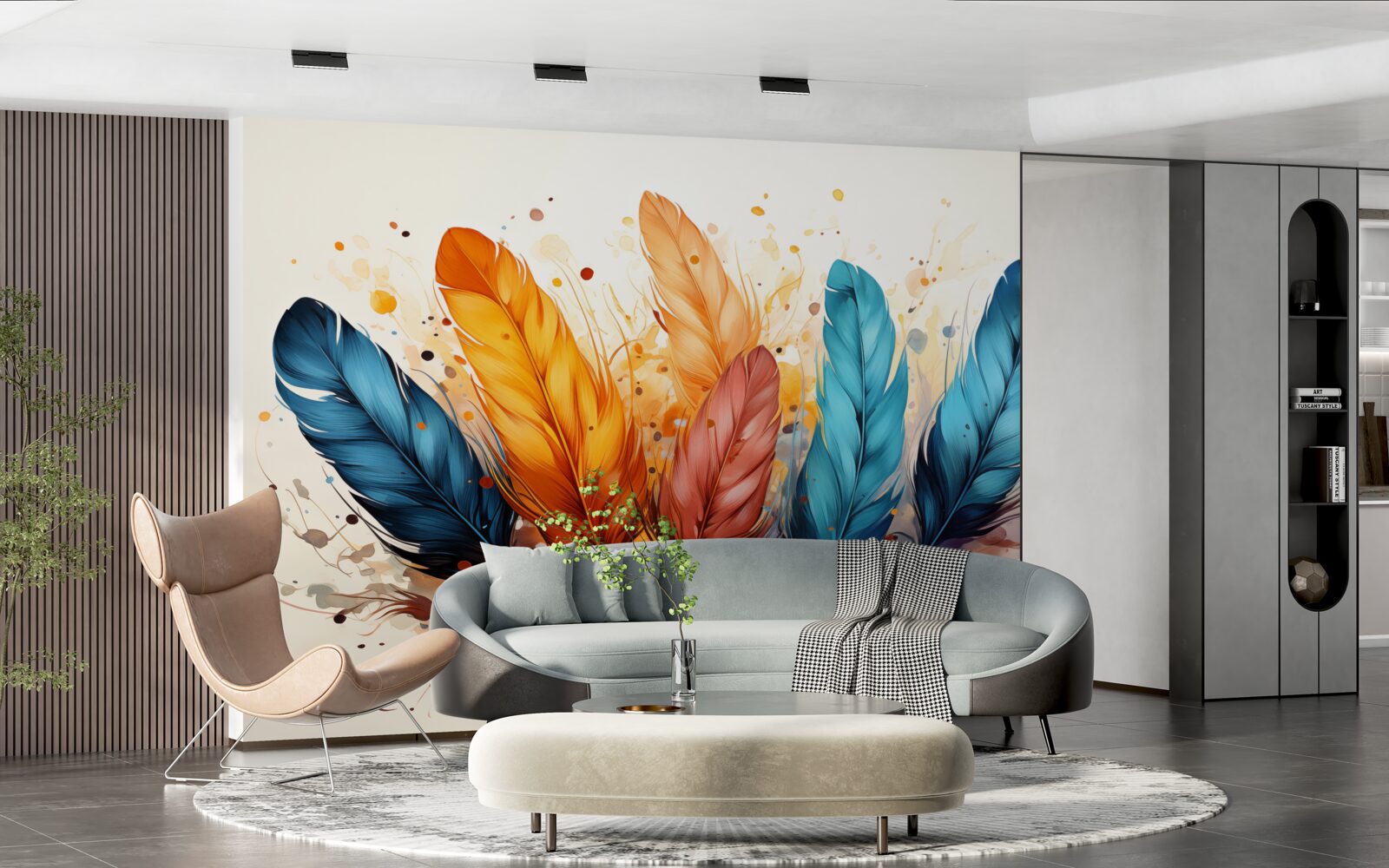 Fototapet pene pufoase în nuanțe de toamnă