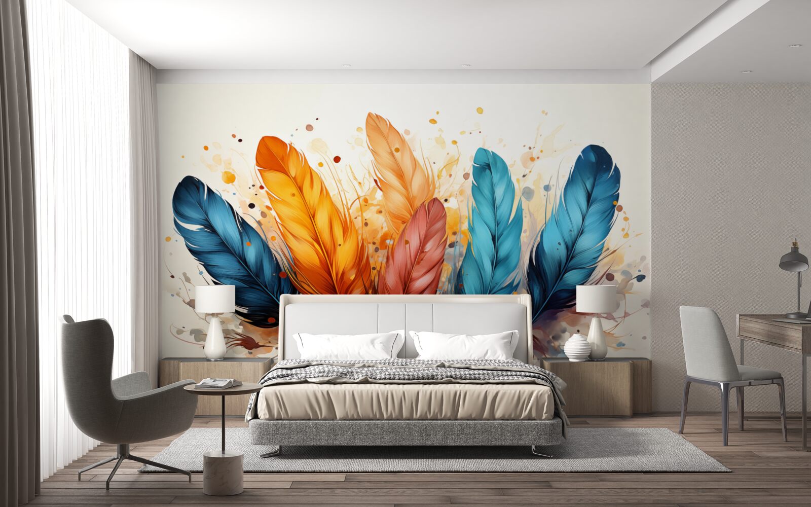 Fototapet pene pufoase în nuanțe de toamnă