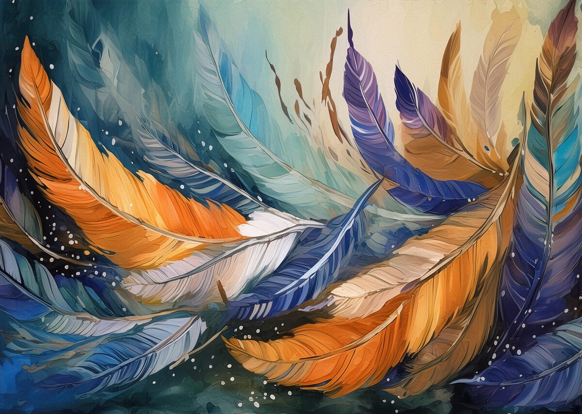 Fototapet frunzele strălucitoare de toamnă dansează în vânt