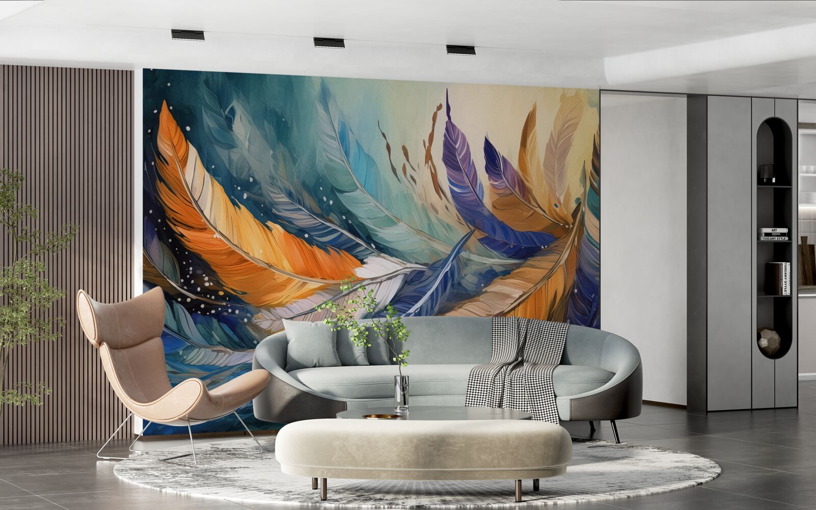 Fototapet frunzele strălucitoare de toamnă dansează în vânt