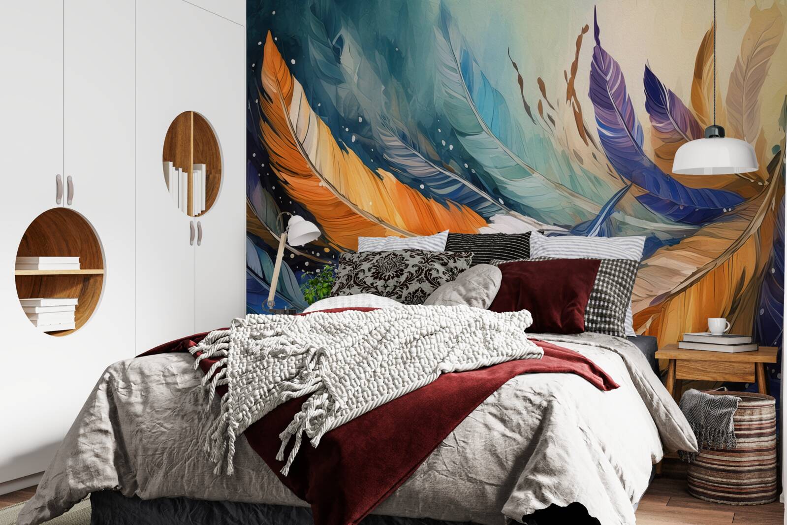 Fototapet frunzele strălucitoare de toamnă dansează în vânt