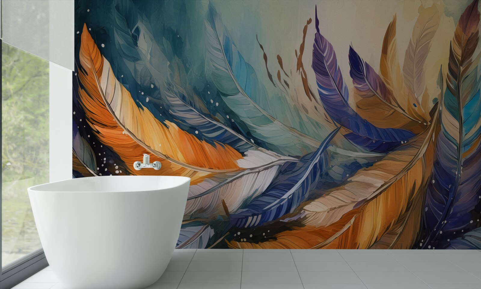 Fototapet frunzele strălucitoare de toamnă dansează în vânt