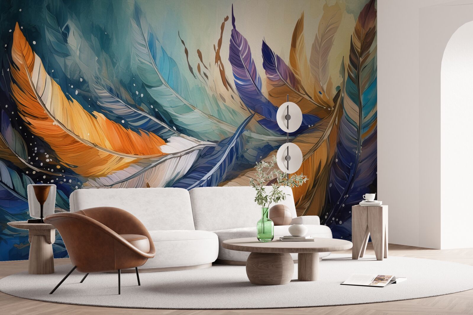 Fototapet frunzele strălucitoare de toamnă dansează în vânt