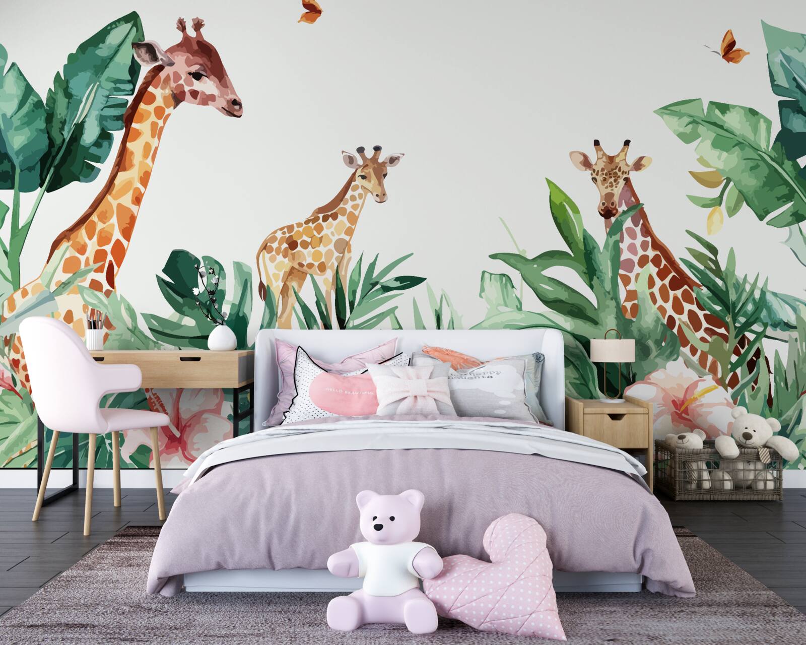 Fototapet Girafa se plimbă prin junglă