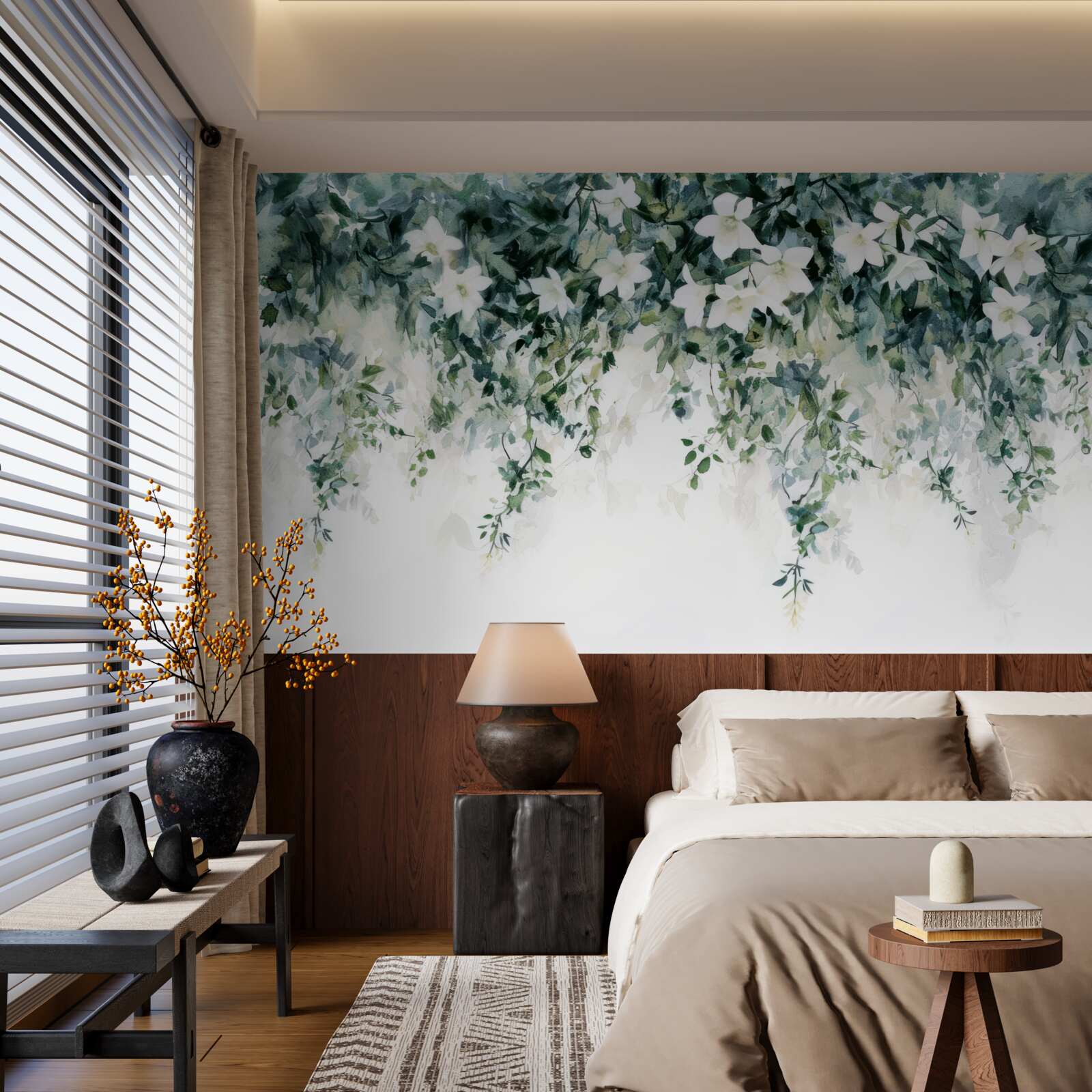 Fototapet iasomie albă ca zăpada în floare