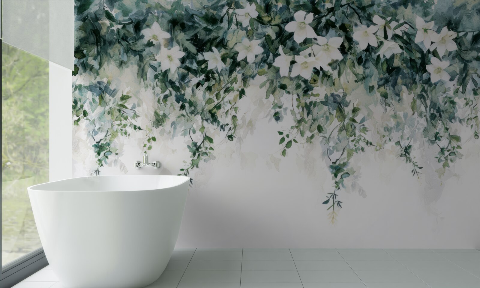 Fototapet iasomie albă ca zăpada în floare