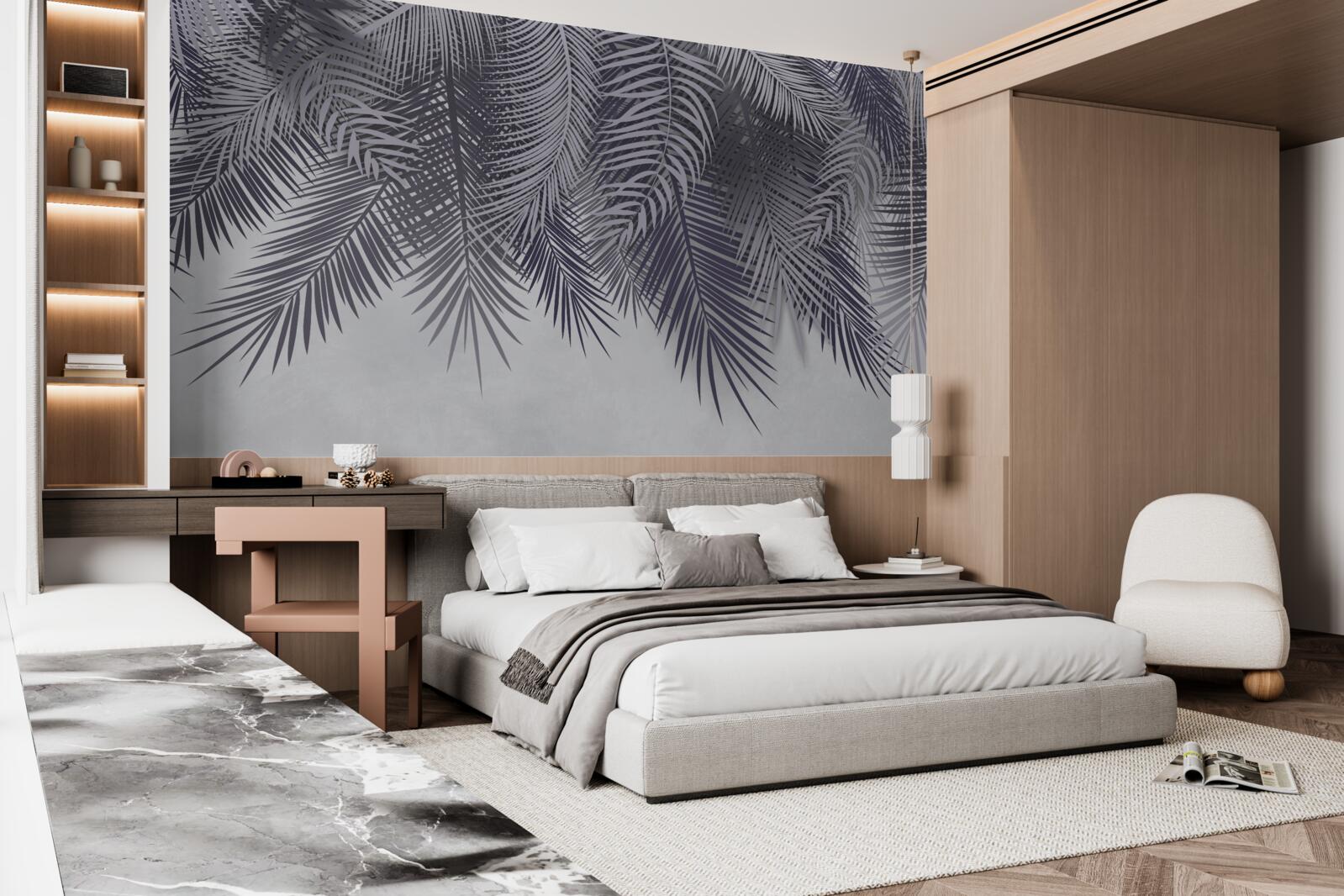 Fototapet noaptea cad frunzele de ferigă