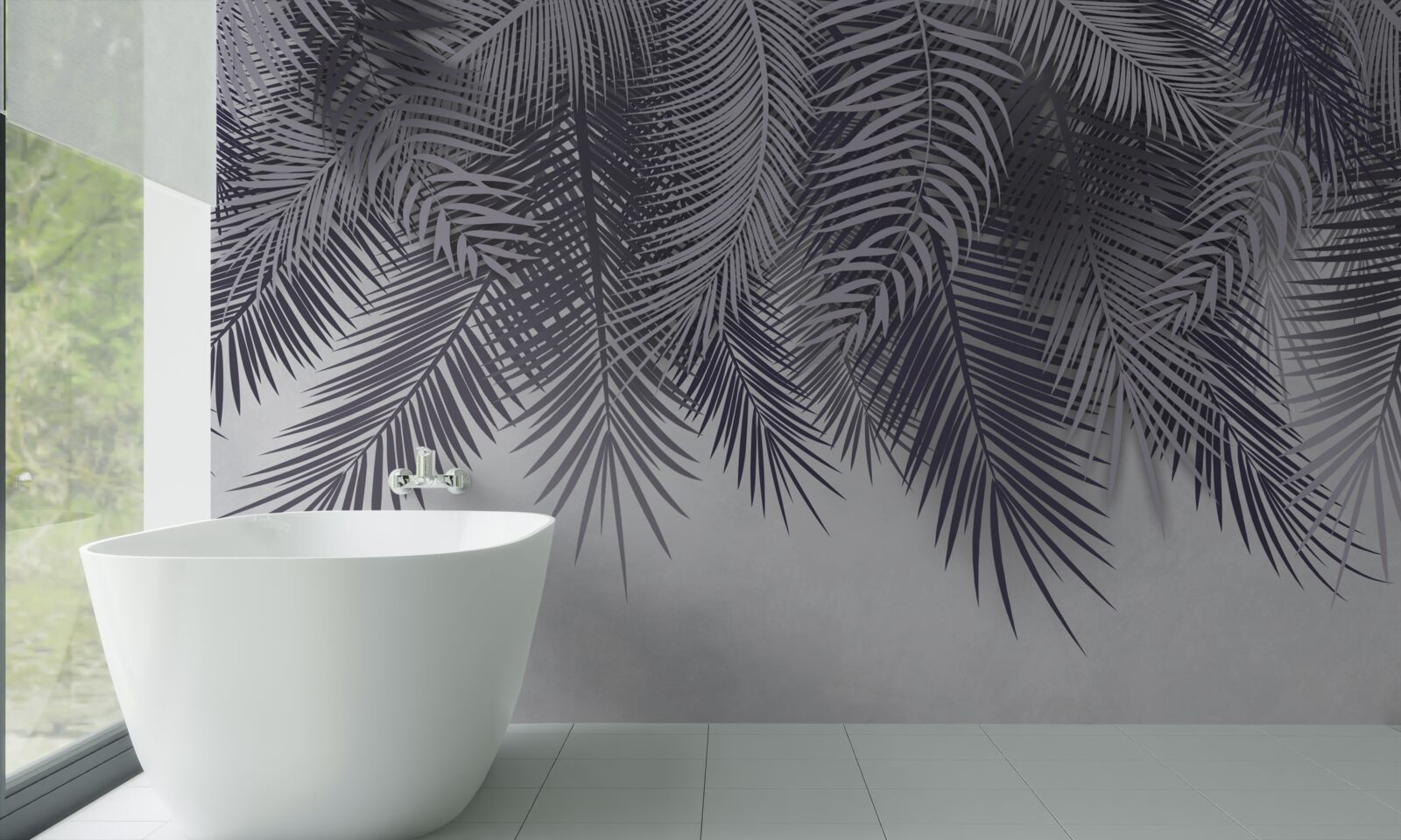 Fototapet noaptea cad frunzele de ferigă