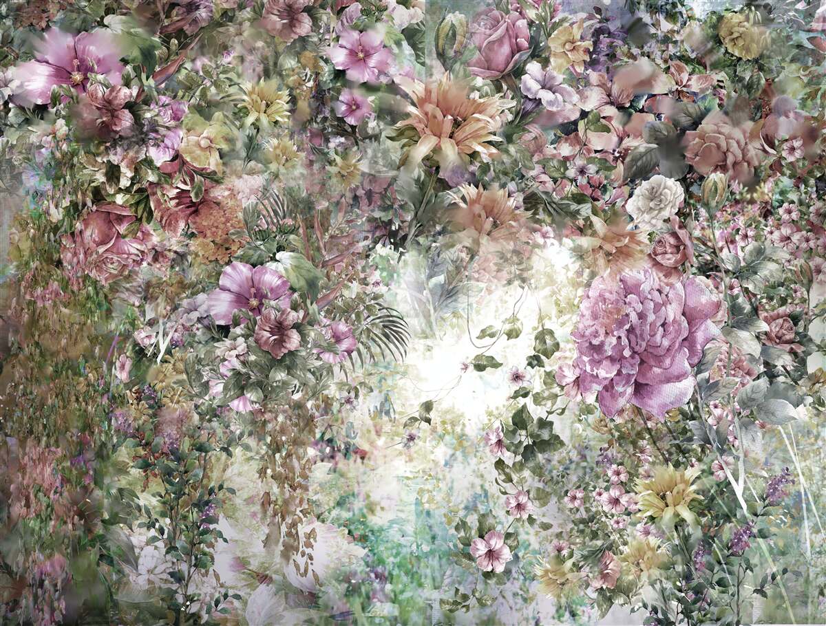 Fototapet verdeață densă în grădină