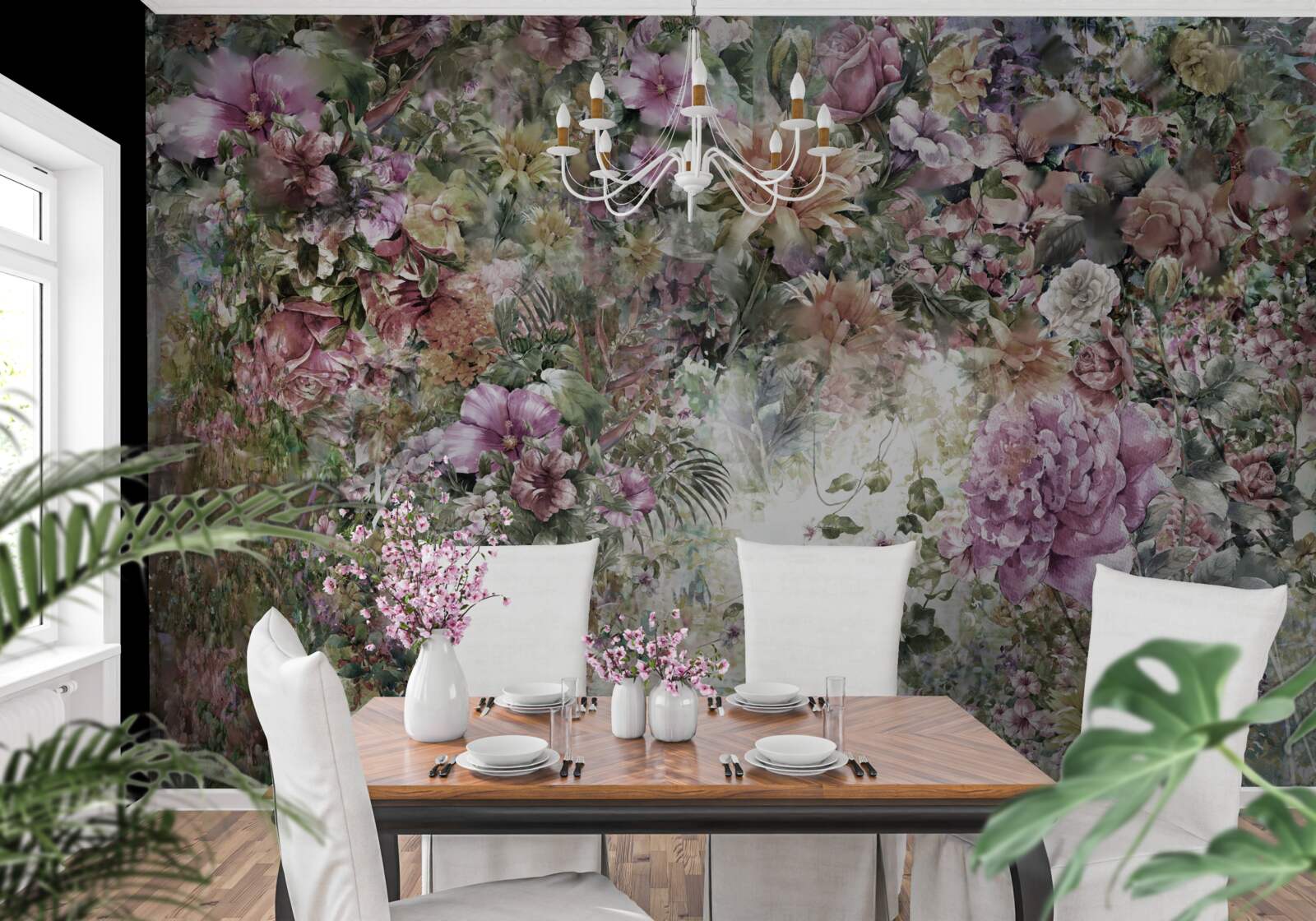 Fototapet verdeață densă în grădină