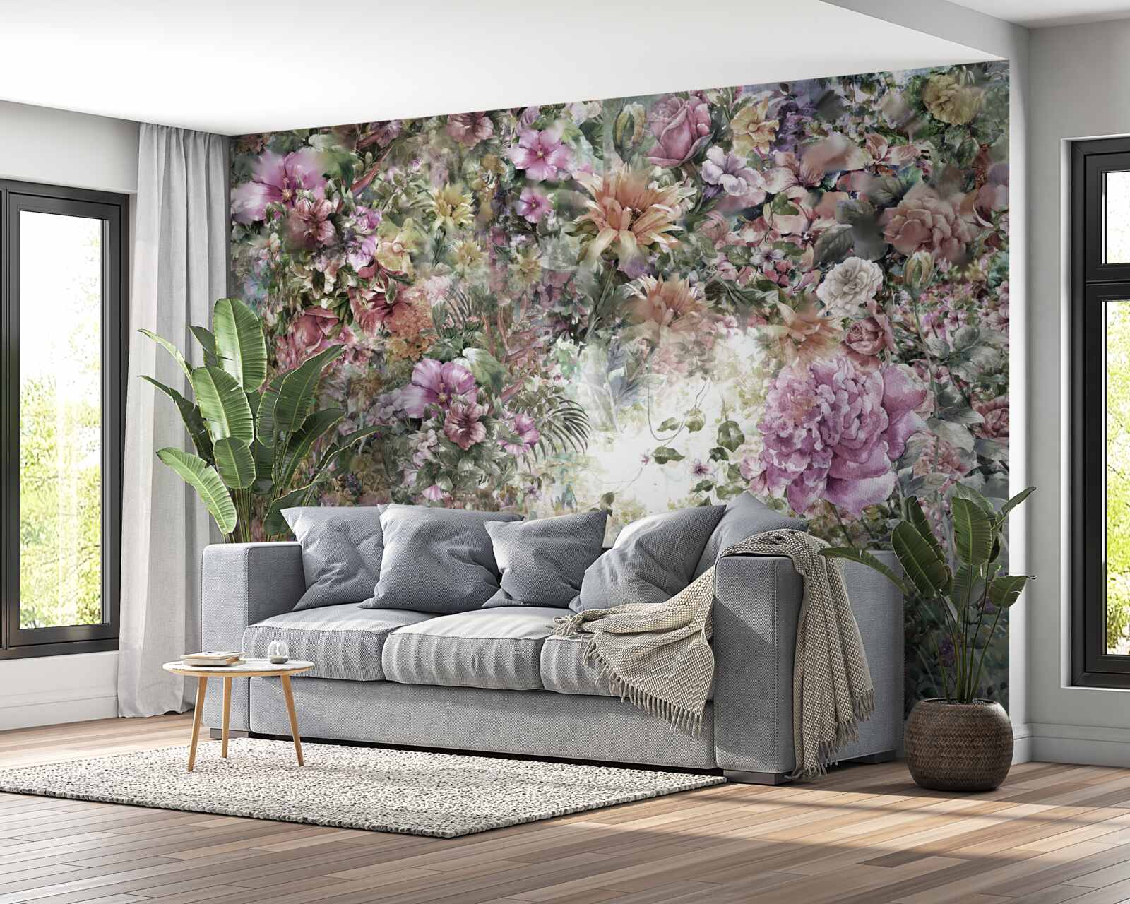 Fototapet verdeață densă în grădină