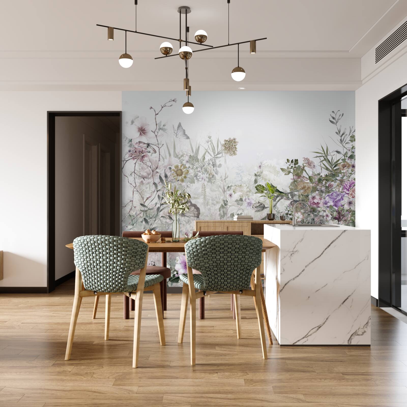 Fototapet o grădină de vară lângă casă