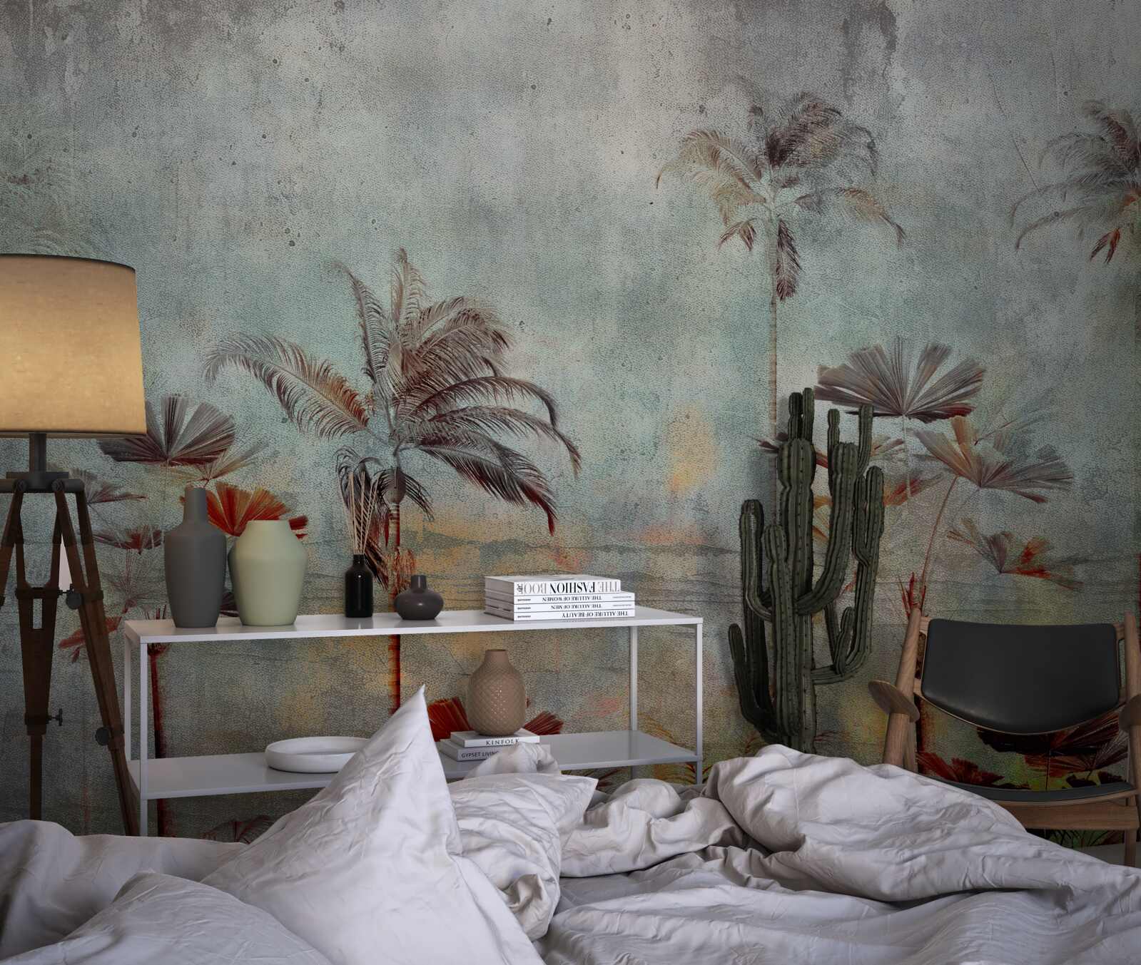 Fototapet palmieri legănându-se pe țărm