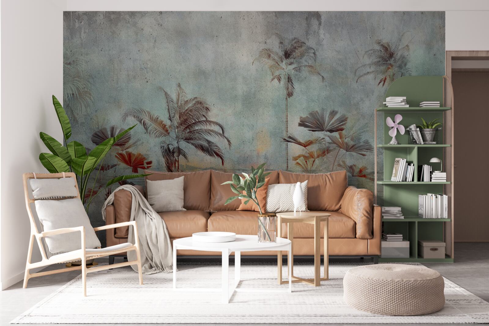 Fototapet palmieri legănându-se pe țărm