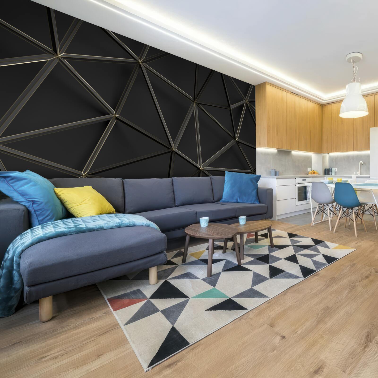 Fototapet vitraliu realizat din sticlă neagră