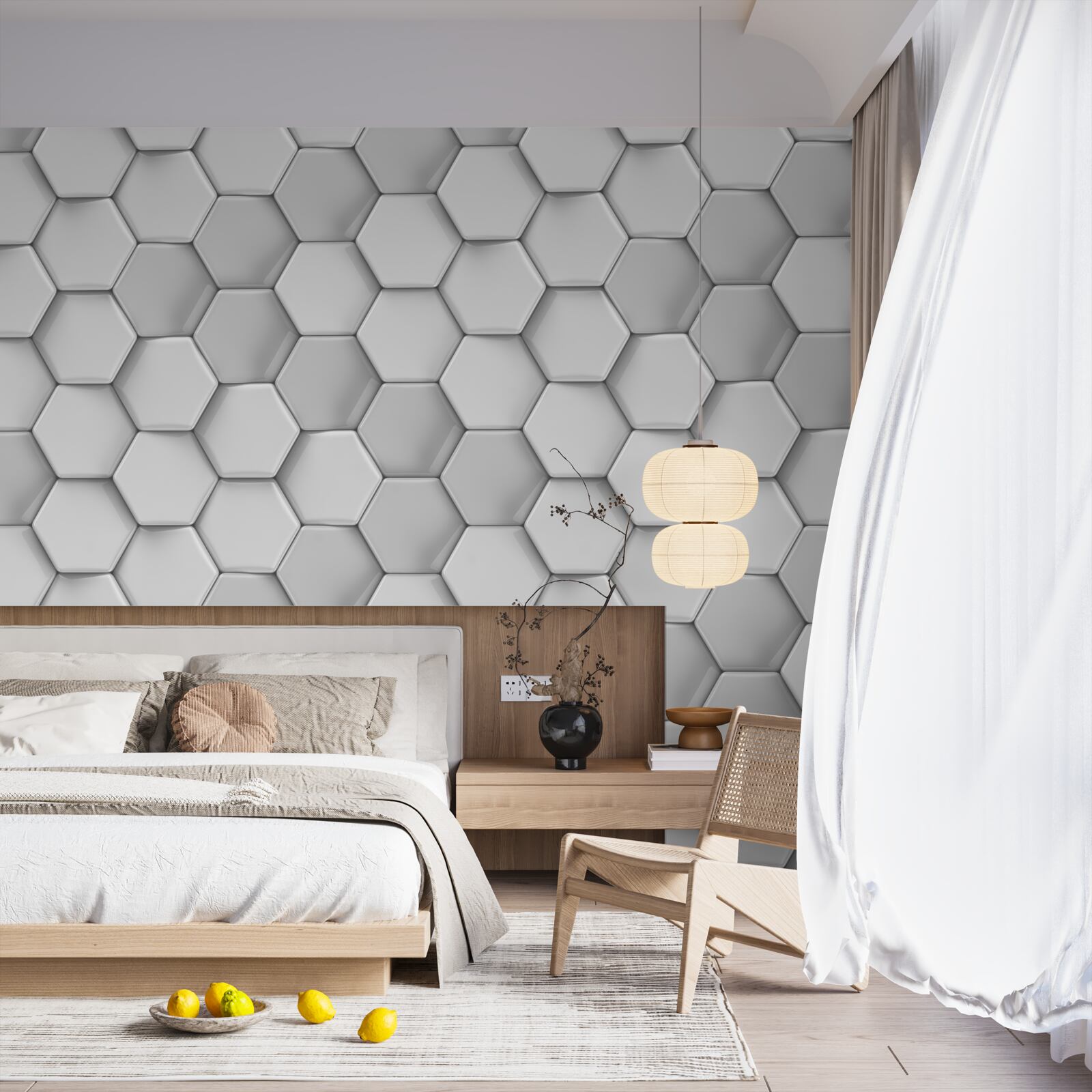 Fototapet pentagoni gri volumetrici