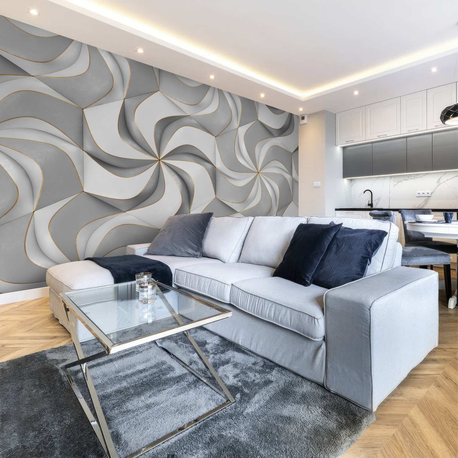 Fototapet roți gri care se învârt