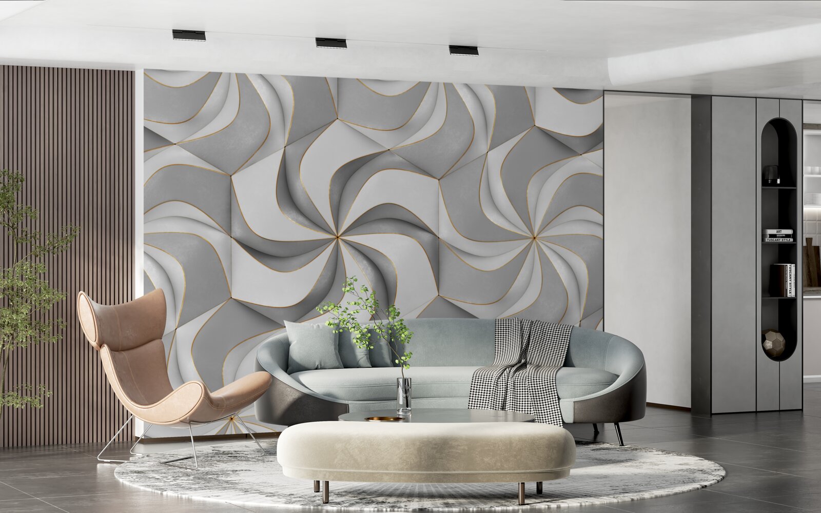 Fototapet roți gri care se învârt