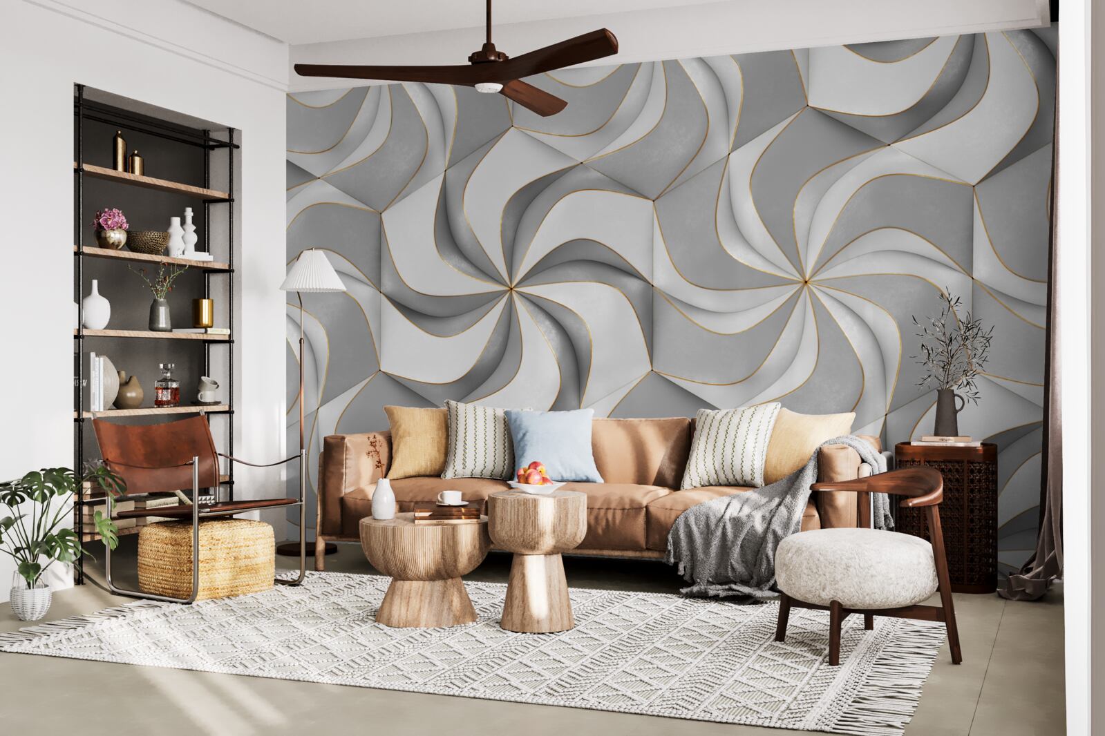 Fototapet roți gri care se învârt