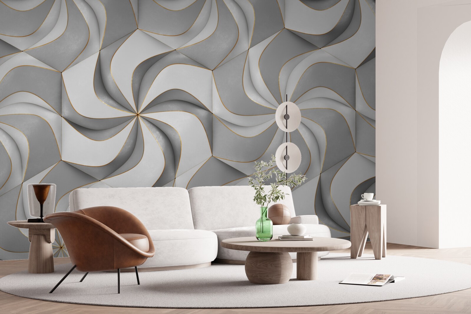 Fototapet roți gri care se învârt