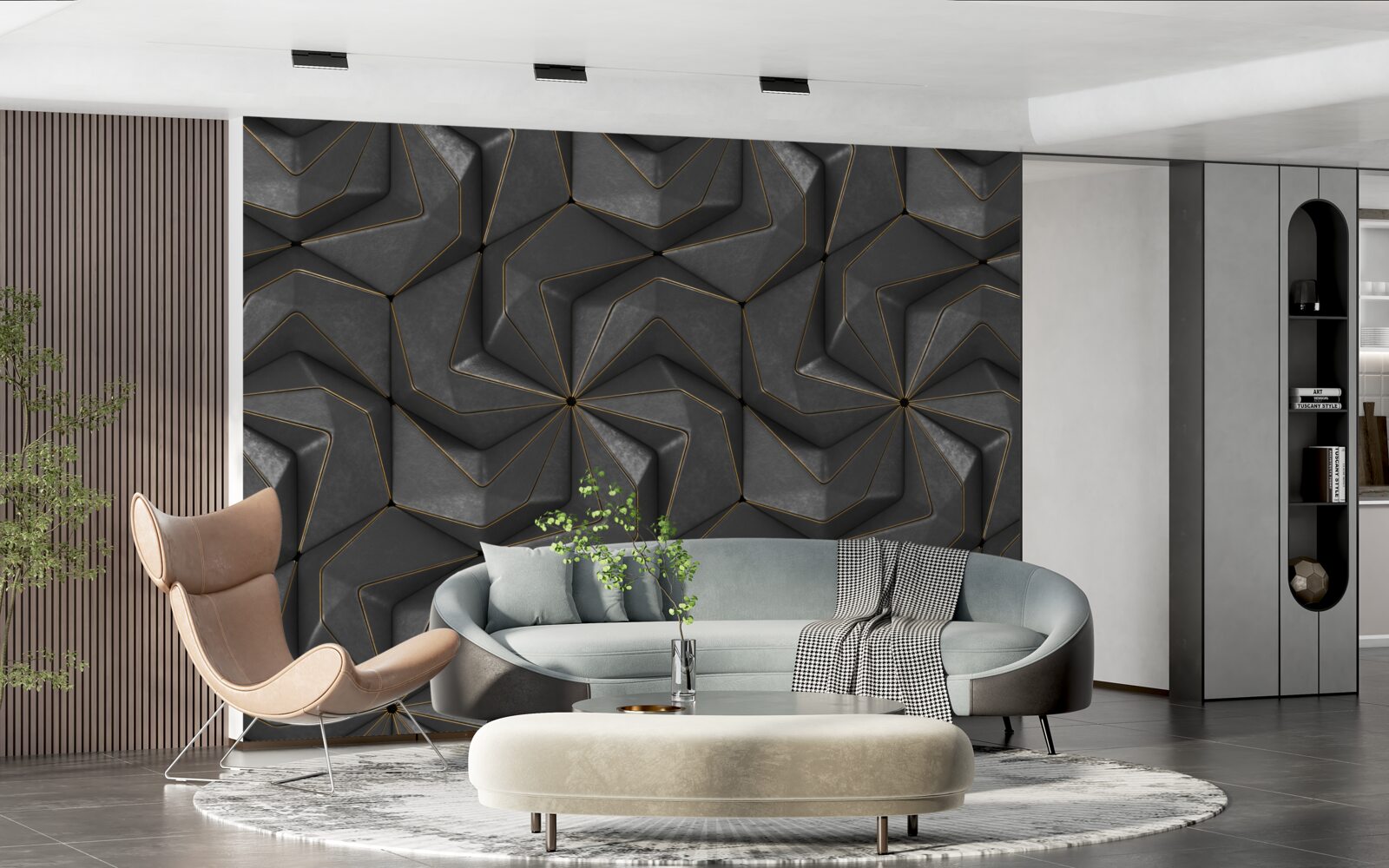 Fototapet fundal de forme geometrice negre