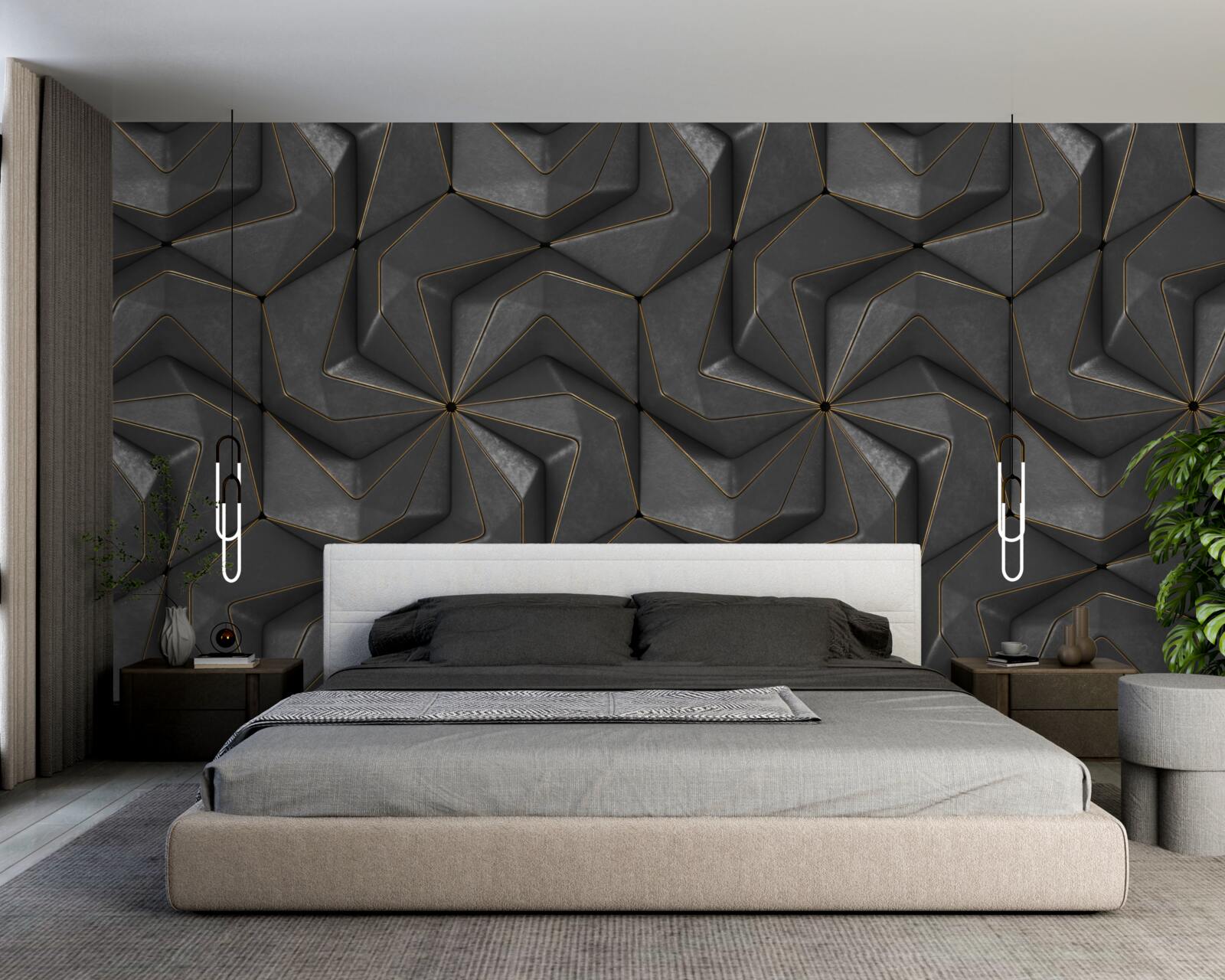 Fototapet fundal de forme geometrice negre