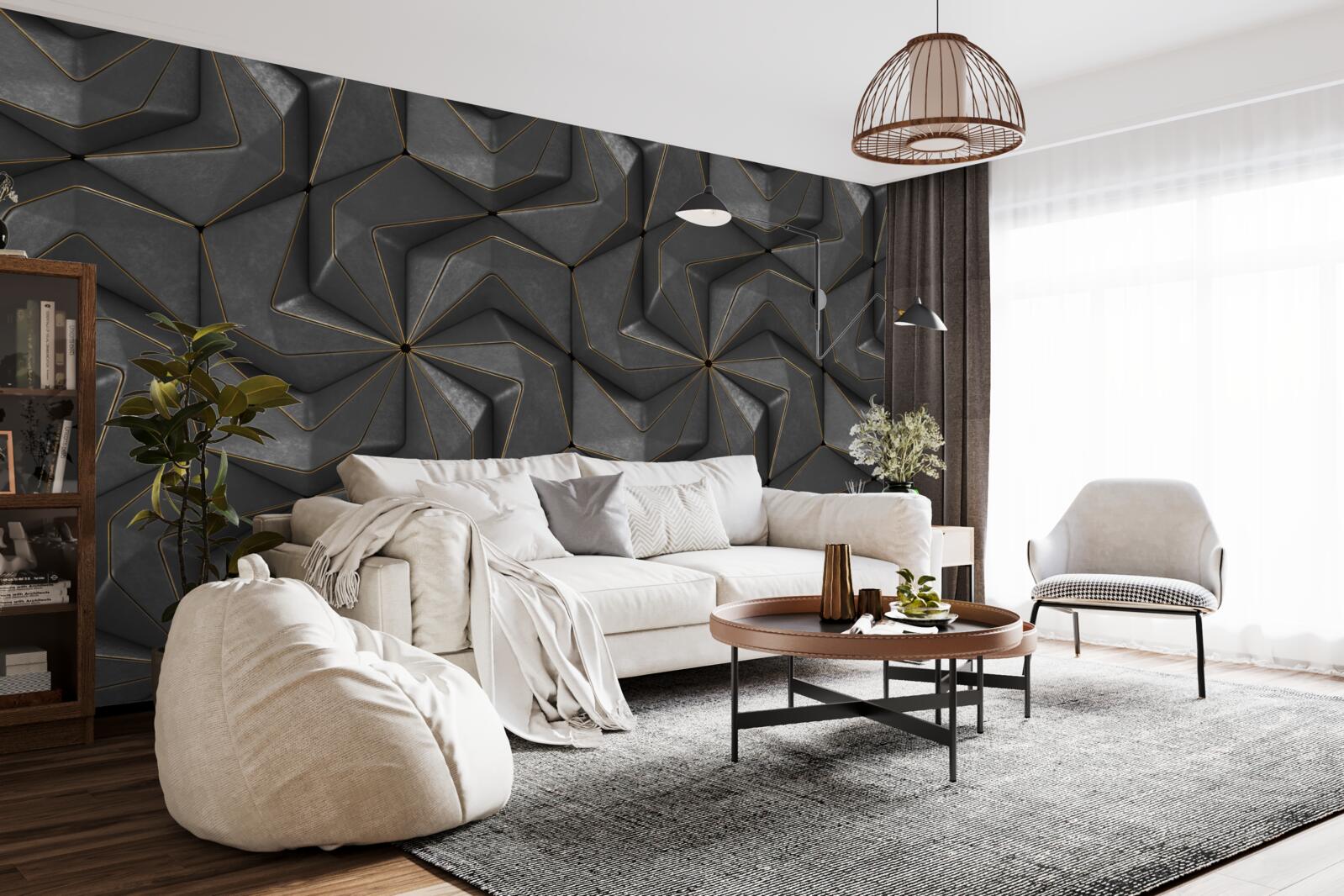 Fototapet fundal de forme geometrice negre