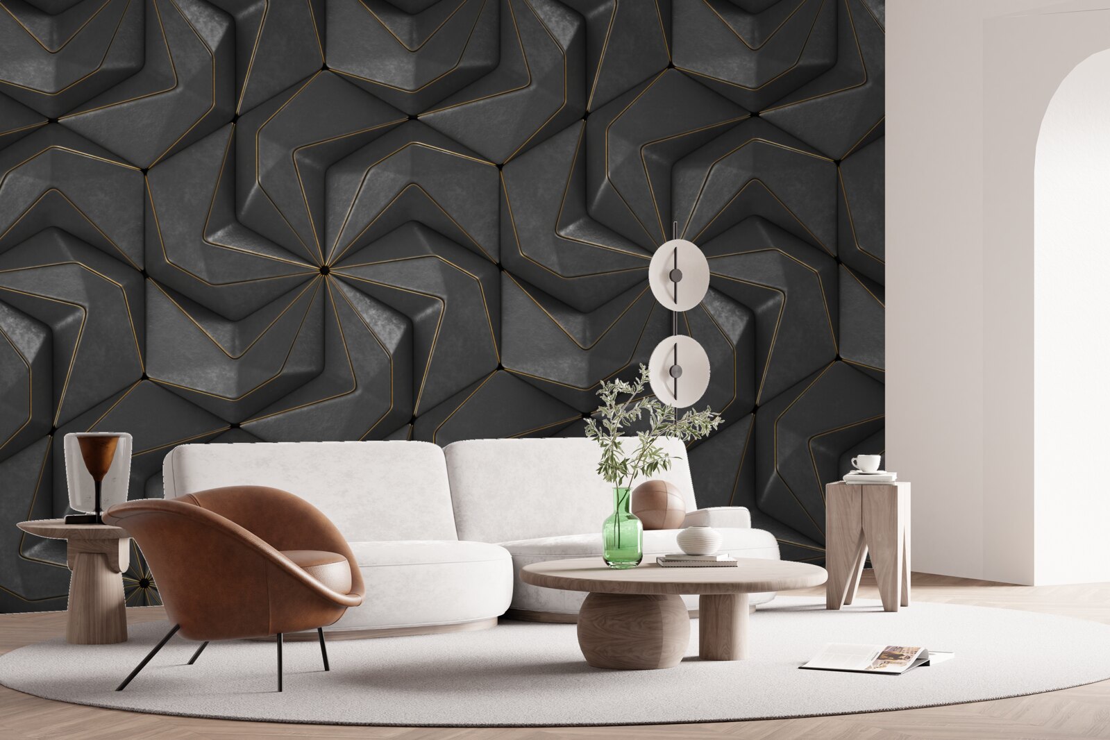 Fototapet fundal de forme geometrice negre