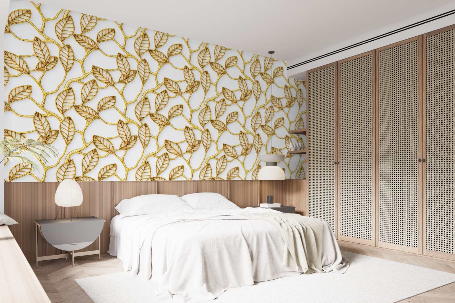 Fototapet textura frunzei de aur