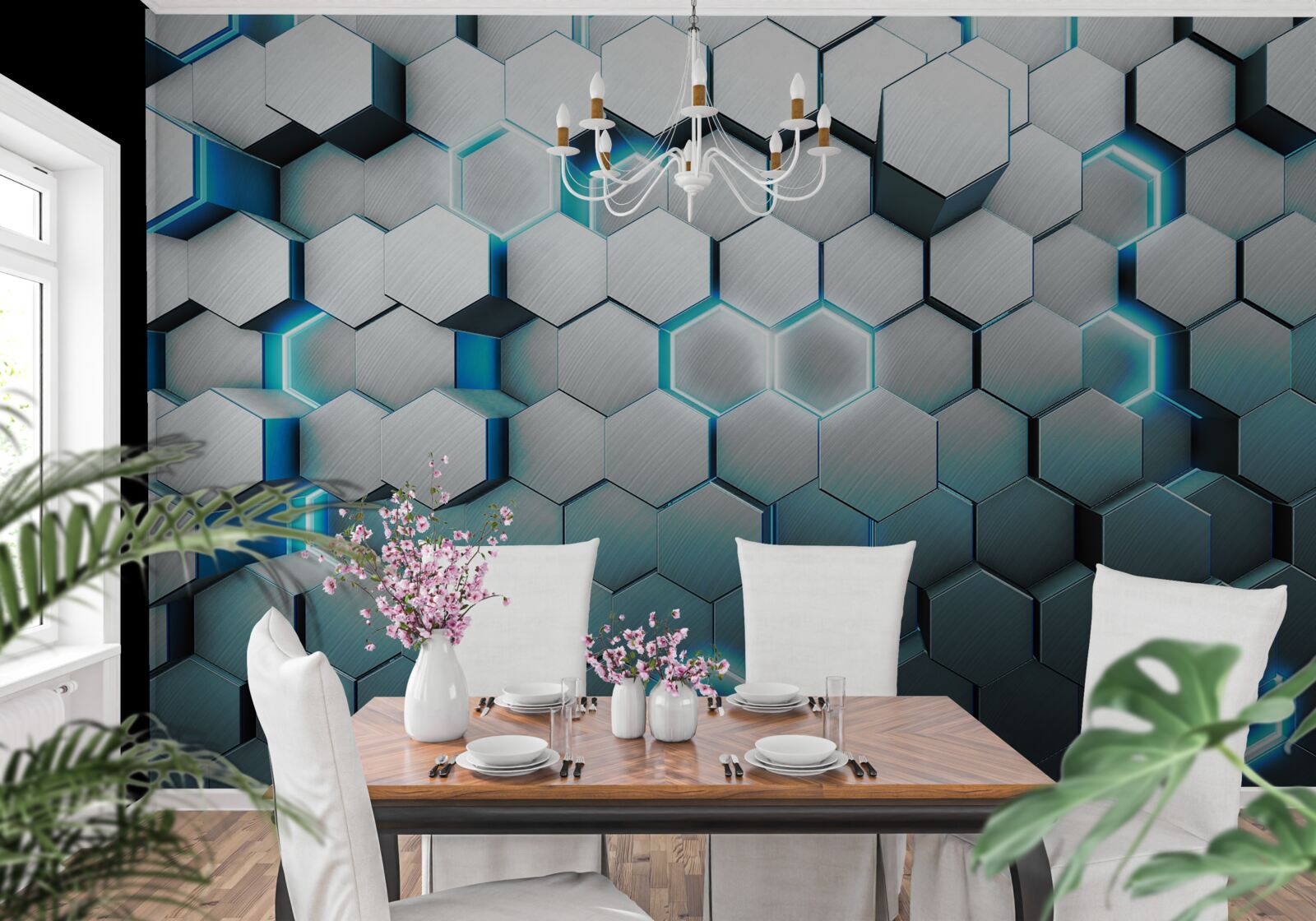 Fototapet forme pentagonale albastre