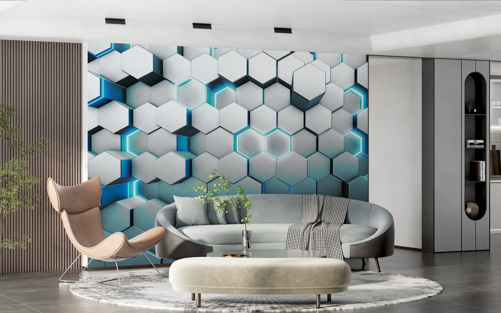 Fototapet forme pentagonale albastre