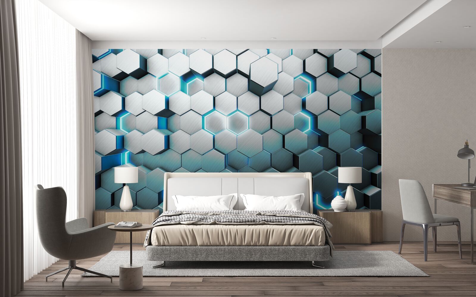 Fototapet forme pentagonale albastre