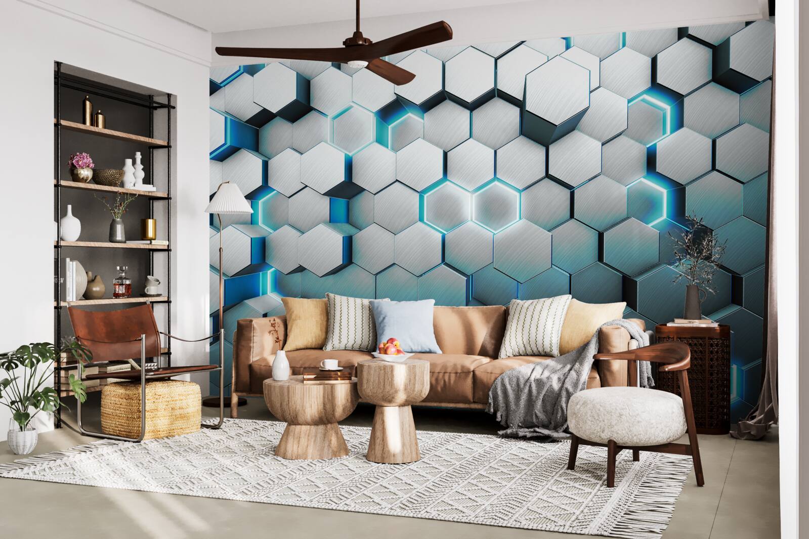 Fototapet forme pentagonale albastre