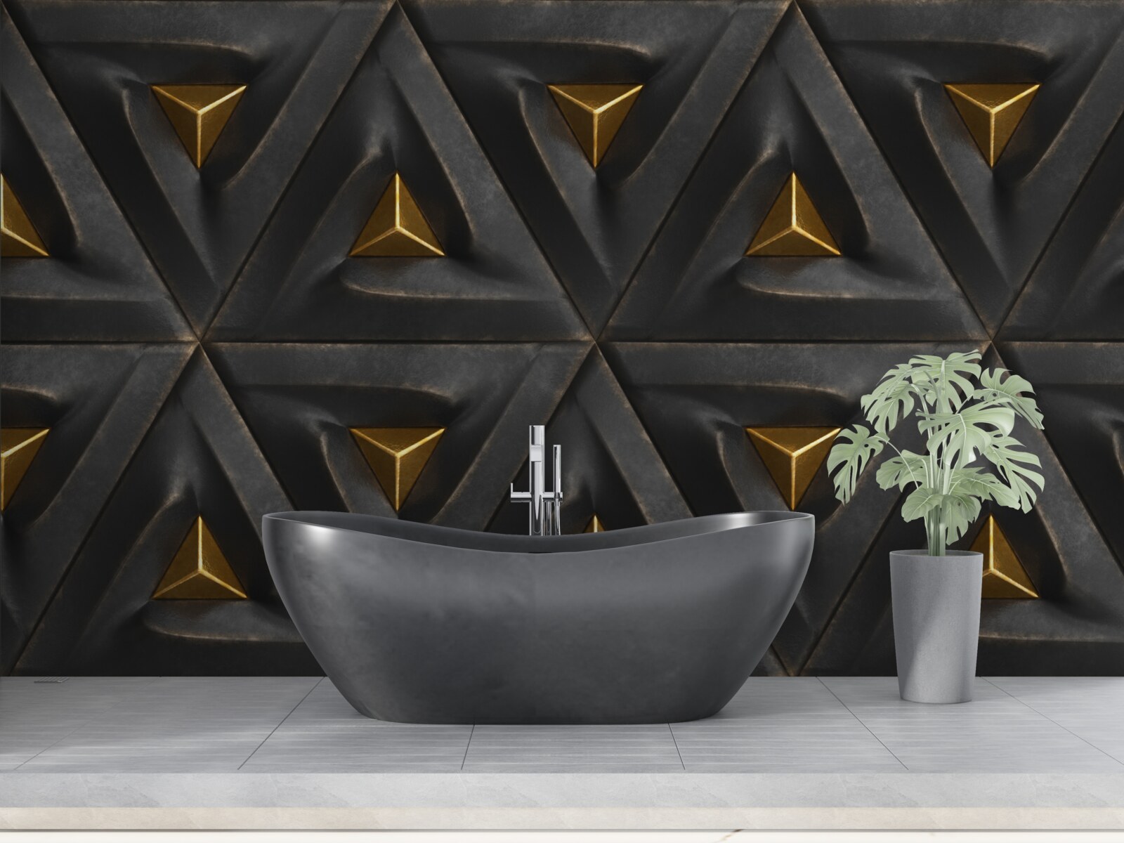 Fototapet triunghiuri cu centre aurii