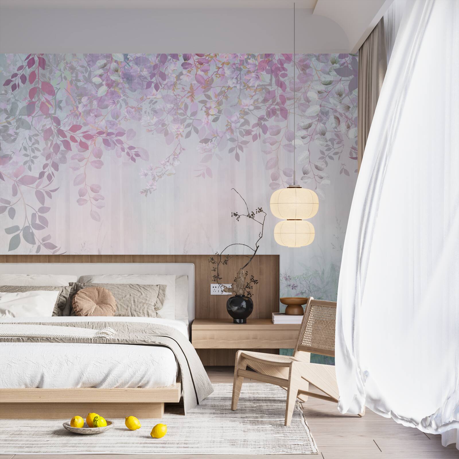 Fototapet frunze de toate culorile în pădure într-o dimineață de toamnă