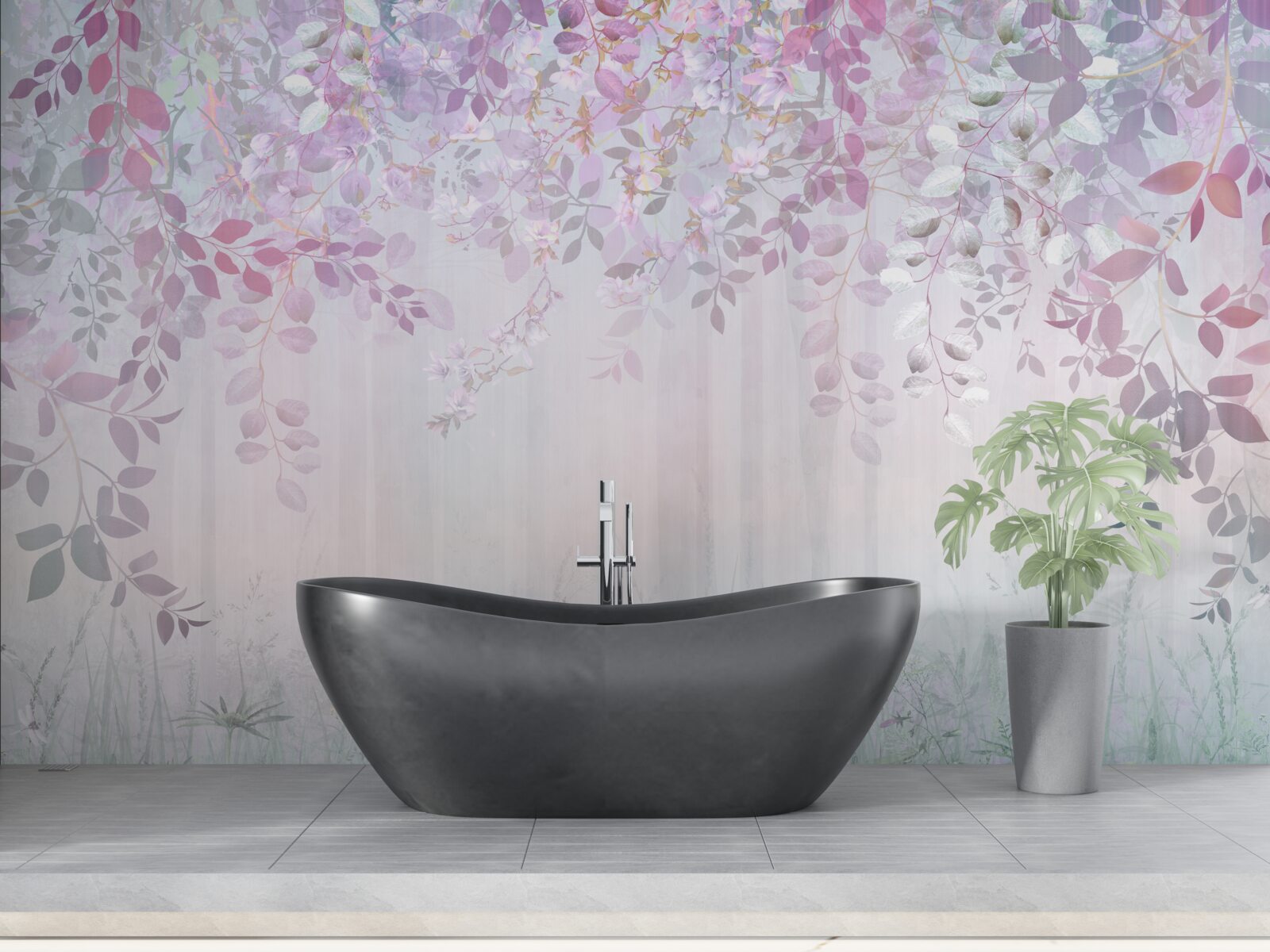 Fototapet frunze de toate culorile în pădure într-o dimineață de toamnă