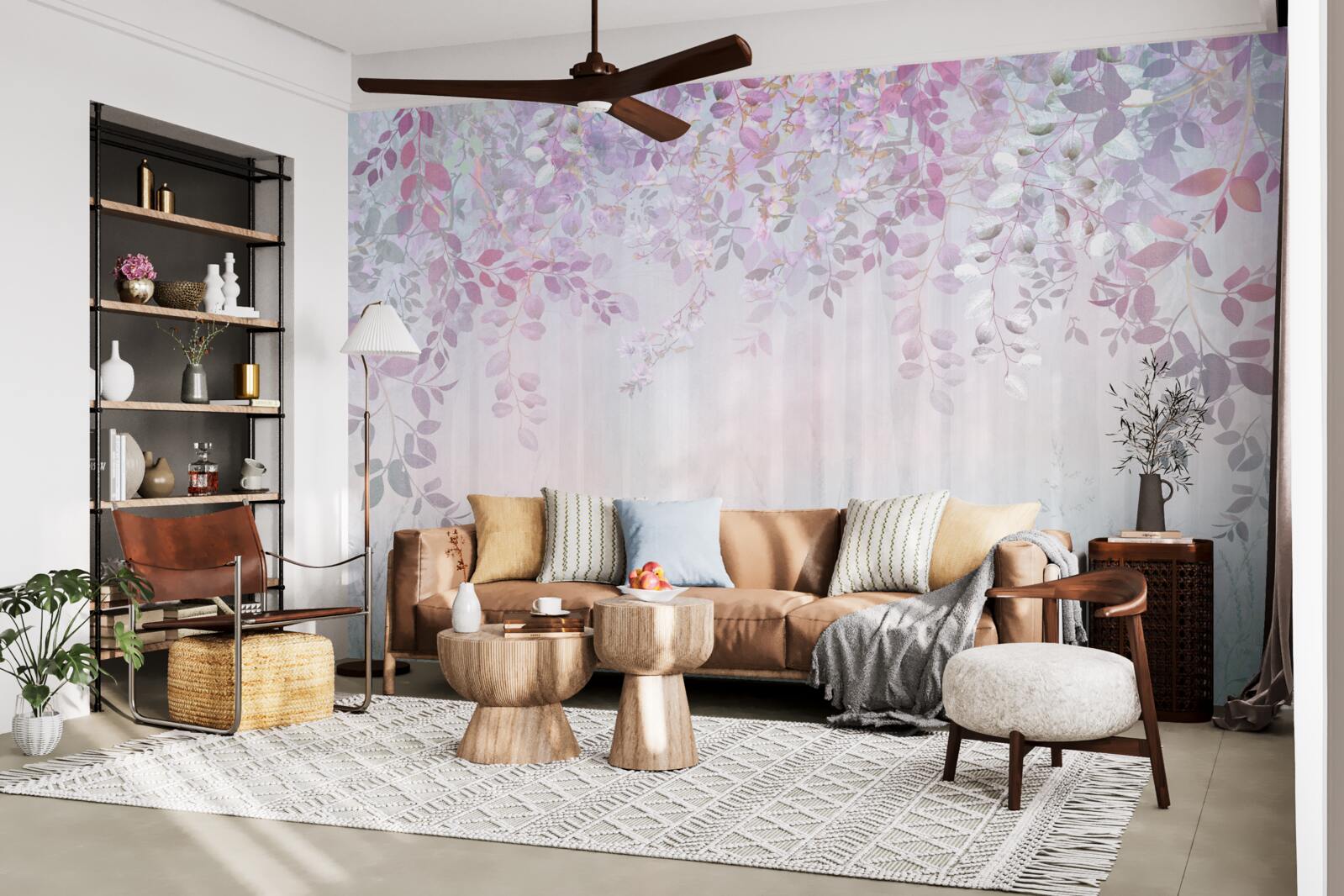 Fototapet frunze de toate culorile în pădure într-o dimineață de toamnă