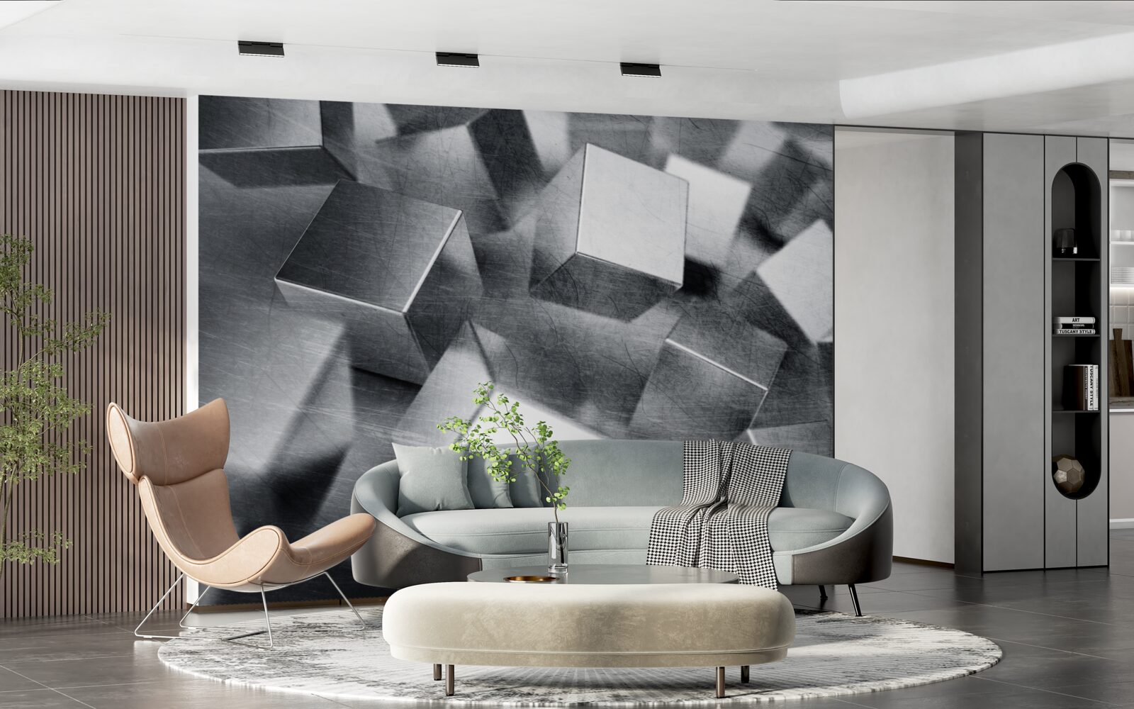 Fototapet cuburi din oțel