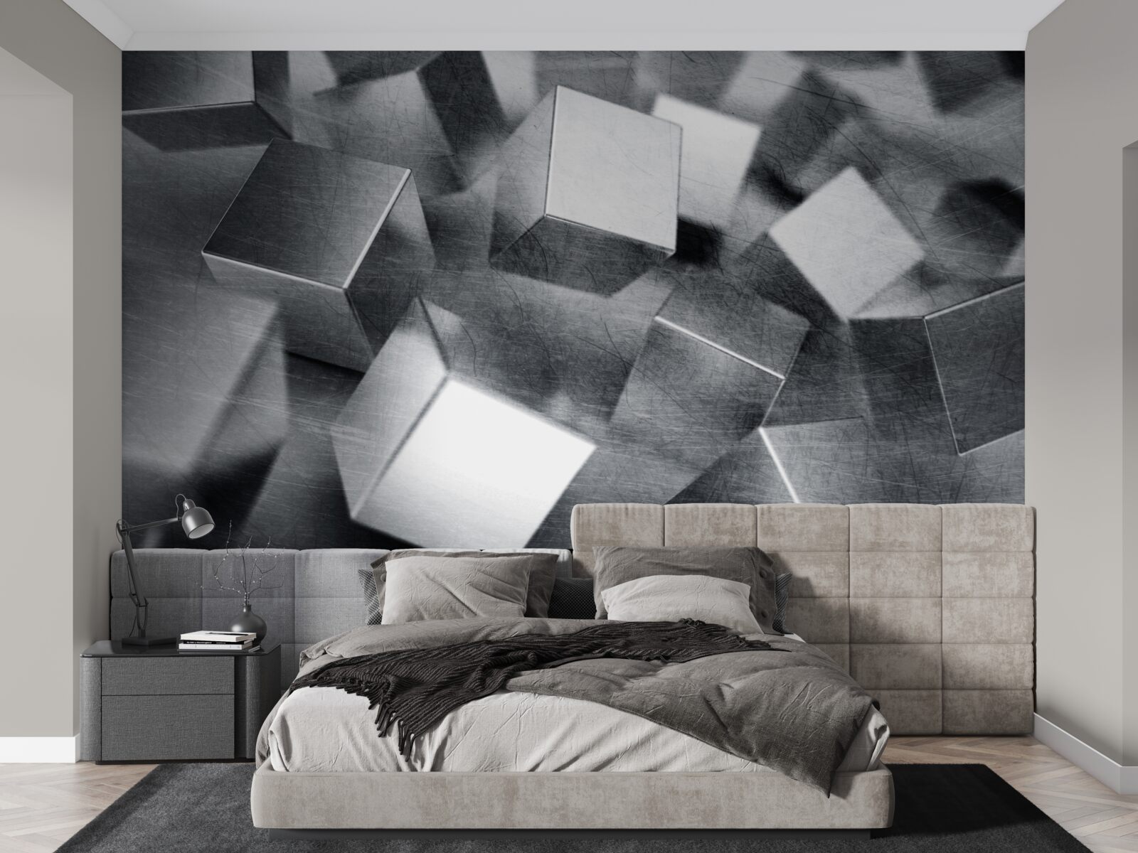 Fototapet cuburi din oțel