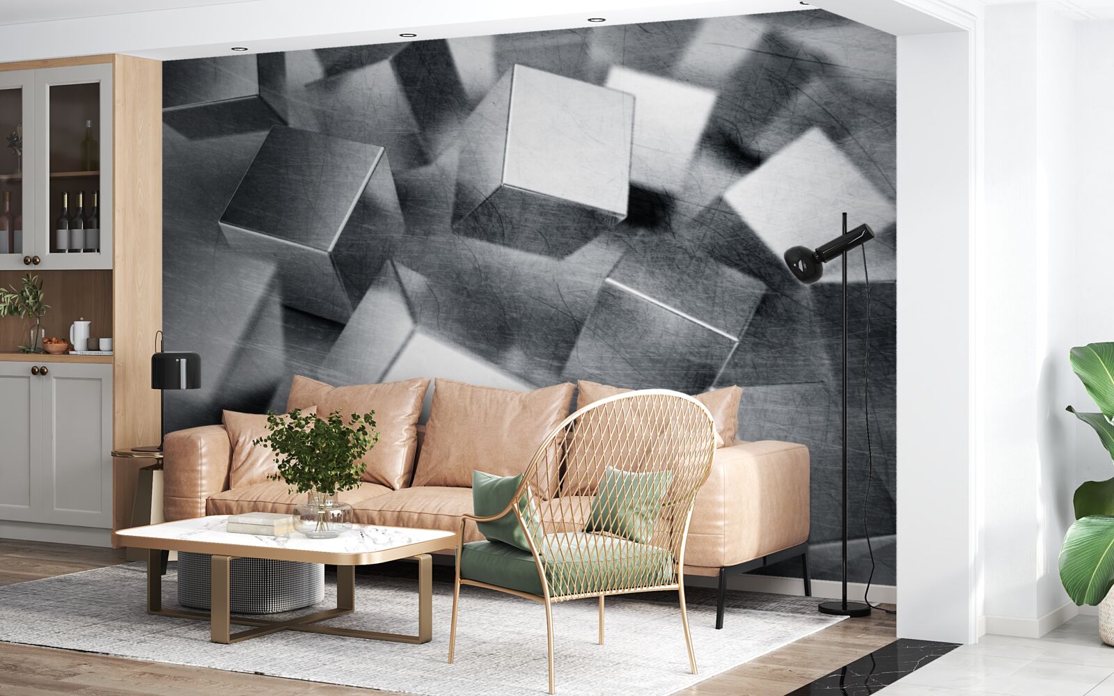 Fototapet cuburi din oțel