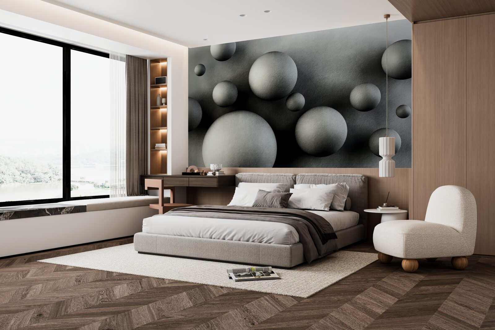 Fototapet levitație bile dense