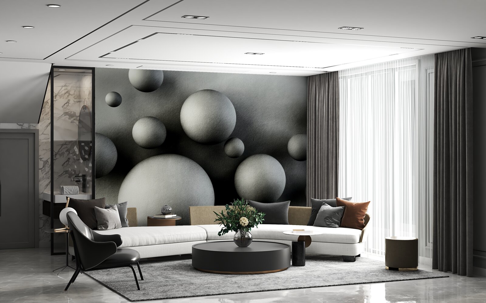 Fototapet levitație bile dense