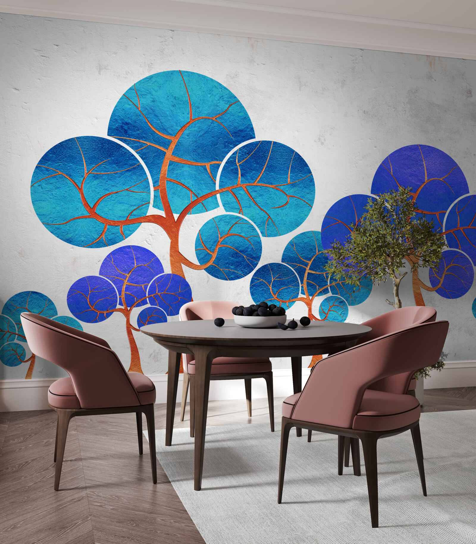 Fototapet vârfurile înflorite ale copacilor sunt abstracte